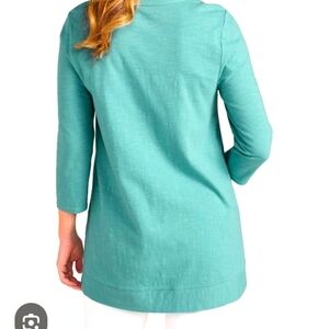 Soft Surroundings Blue 3/4 Sleeve Relaxed Tunic